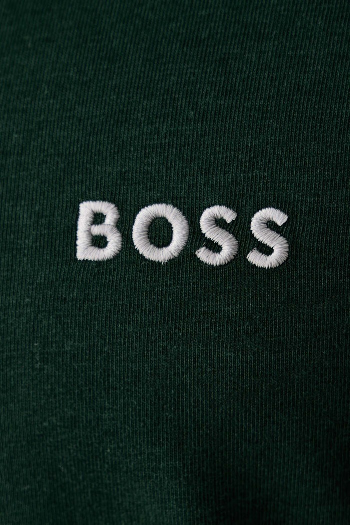 Суичър с цип и качулка мъжки от памук с еластан Mix&Match Jacket H BOSS зелен 50515313
