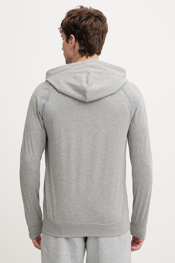 Oblečenie BOSS mikina na zips s kapucňou pánska bavlnená s elastanom Mix&Match Jacket H 50515313 sivá