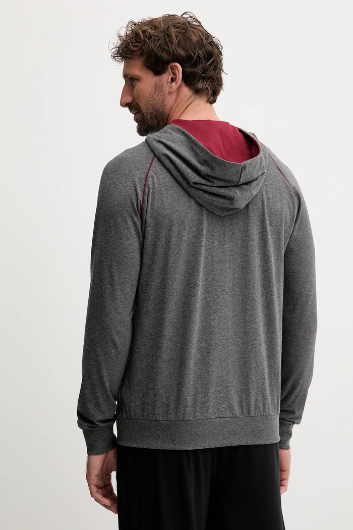 Oblečenie BOSS mikina na zips s kapucňou pánska bavlnená s elastanom Mix&Match Jacket H 50515313 sivá