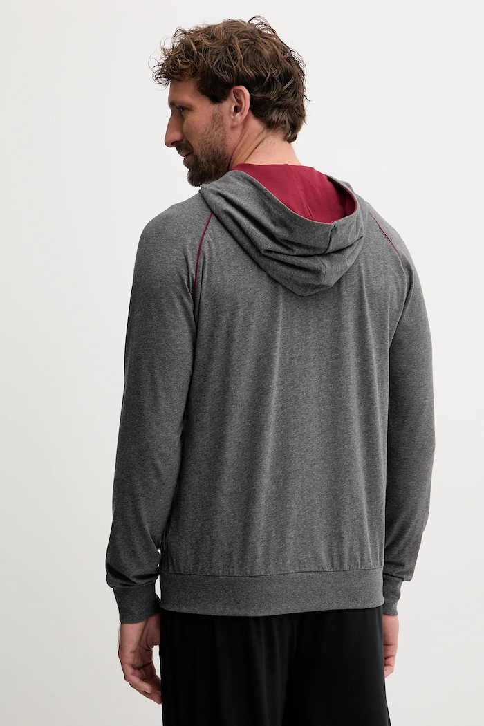 Oblečenie BOSS mikina na zips s kapucňou pánska bavlnená s elastanom Mix&Match Jacket H 50515313 sivá