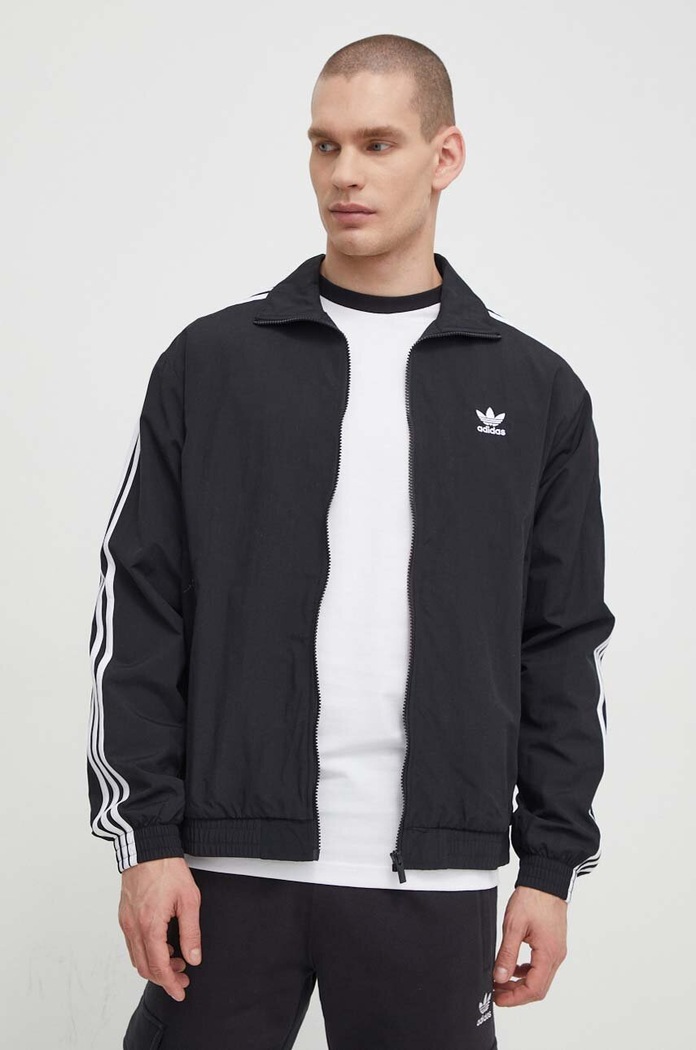Dukserica adidas Originals Adicolor Woven Firebird Track Top natpis crna IT2491