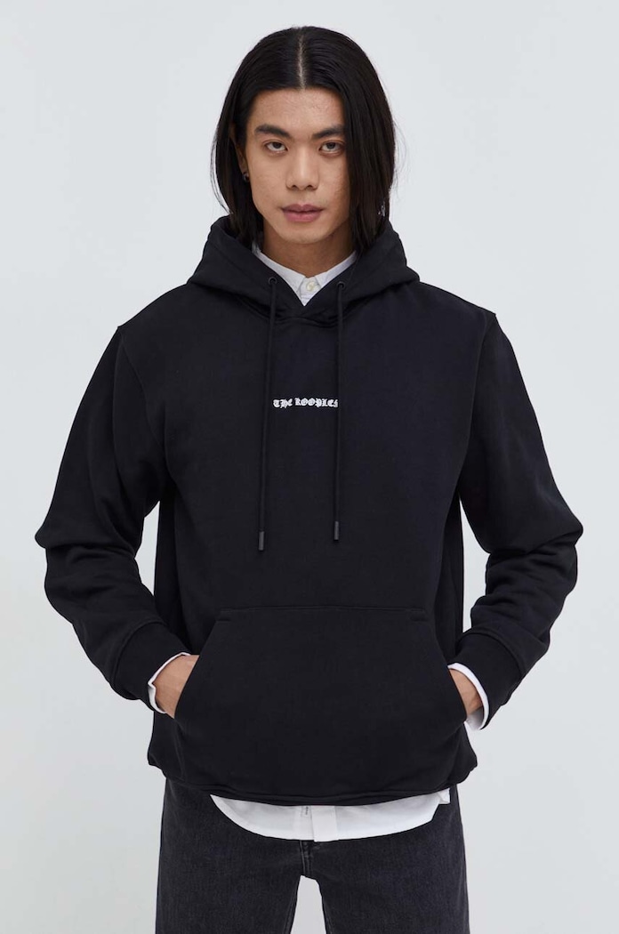 Памучен суичър The Kooples памук черен HSWE28017K