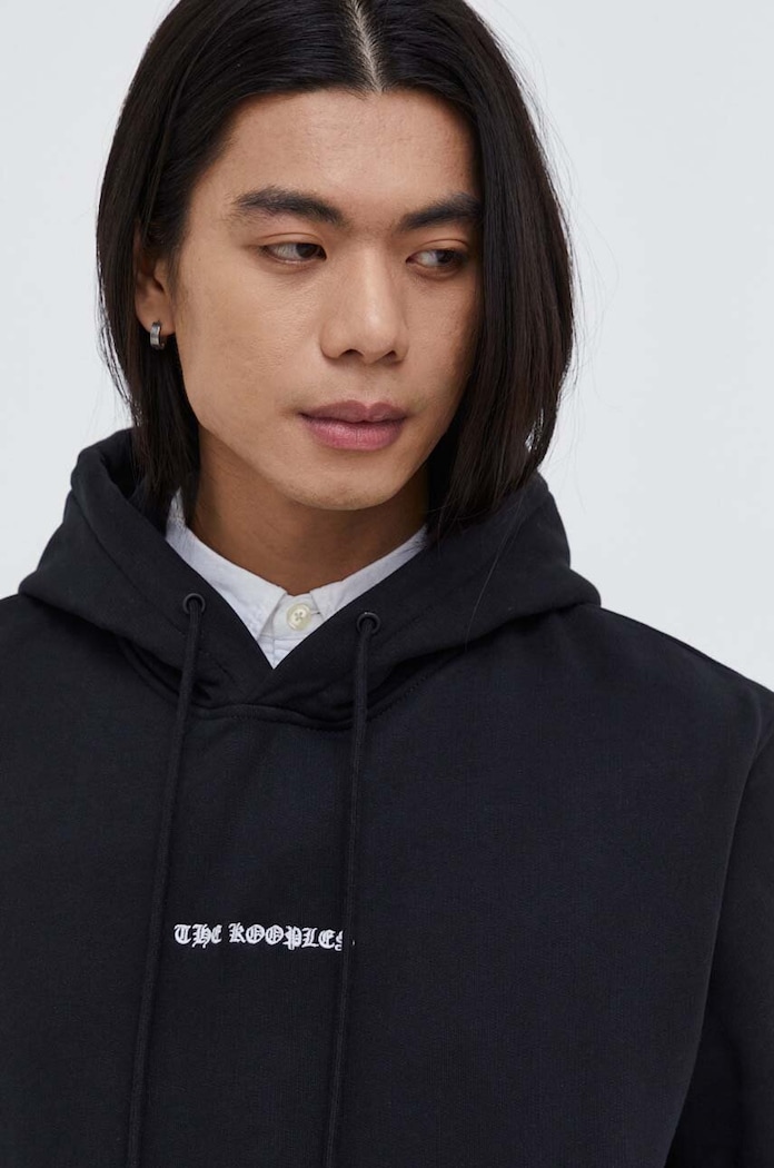 Памучен суичър The Kooples черен HSWE28017K