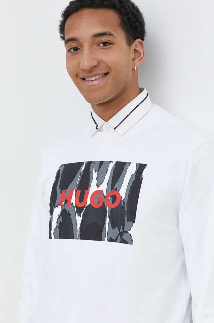 HUGO bluza bawełniana biały 50513335