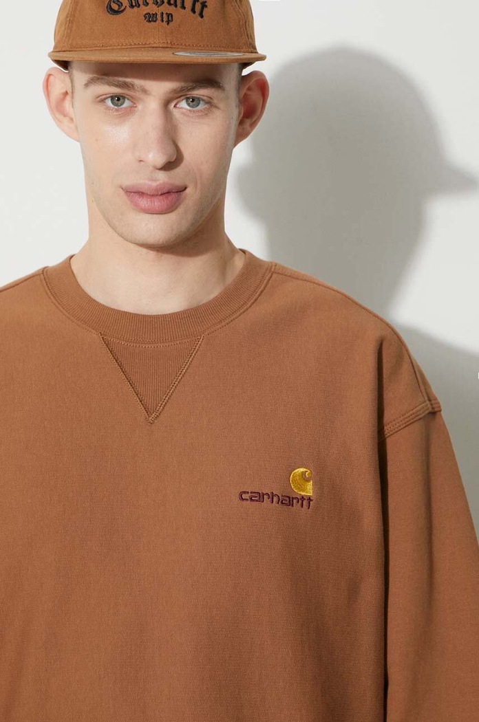 Carhartt WIP sweatshirt American Script Sweat I025475.HZXX brown