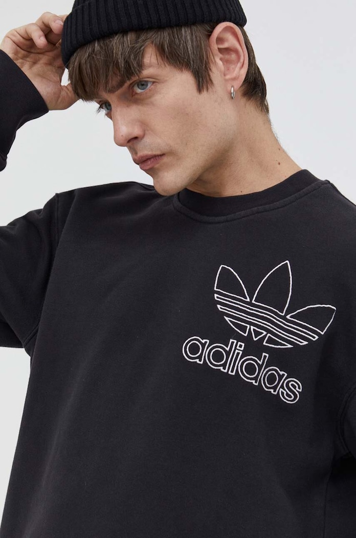 Βαμβακερή μπλούζα adidas Originals Heawyn μαύρο IU2350