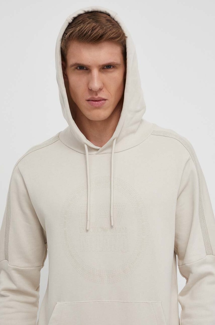 Bavlnená mikina EA7 Emporio Armani bavlna béžová PJTKZ.3DPM65.1946