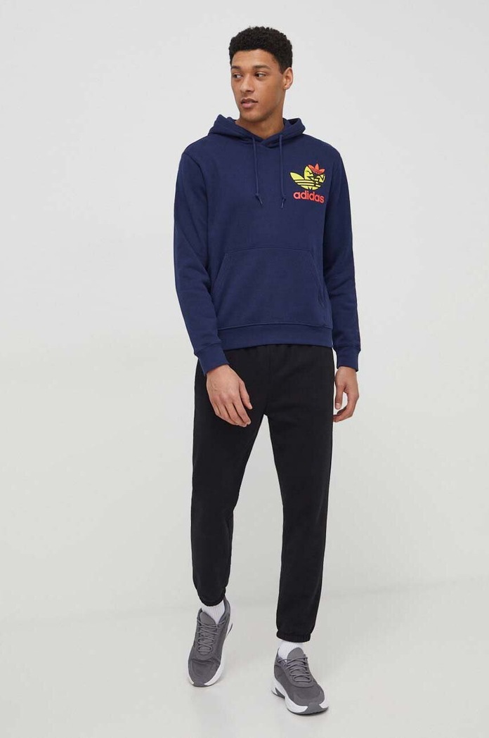 Bavlnená mikina adidas Originals IM9682 tmavomodrá SS24
