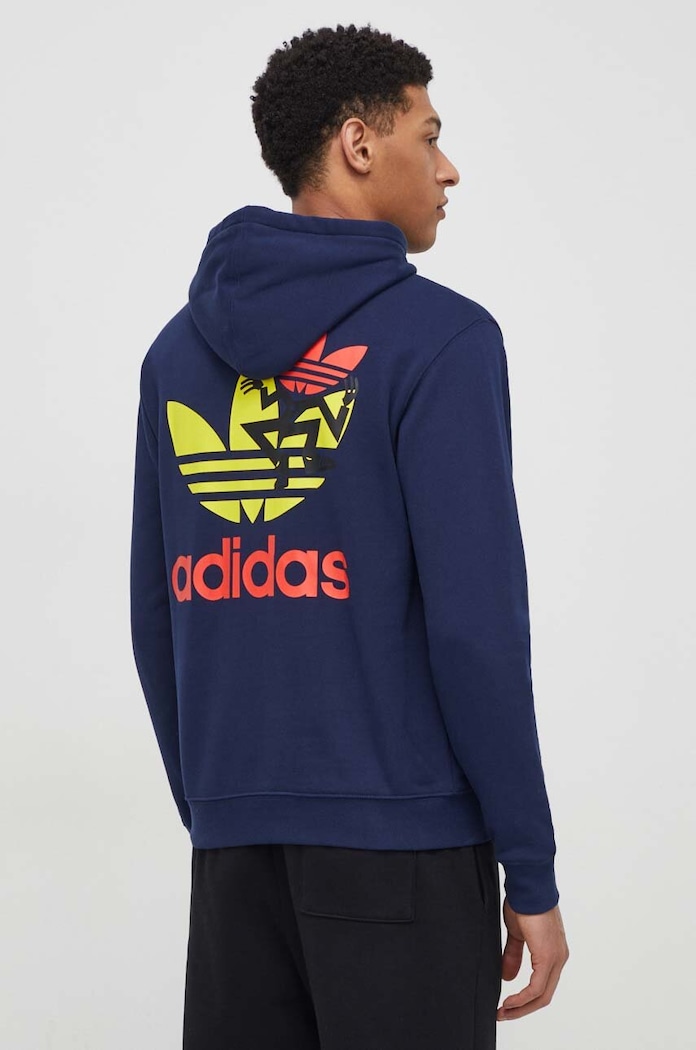 Oblečenie Bavlnená mikina adidas Originals IM9682 tmavomodrá