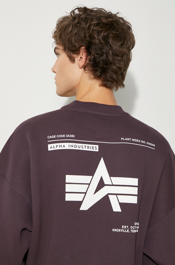 Mikina Alpha Industries Logo BP fialová 146304