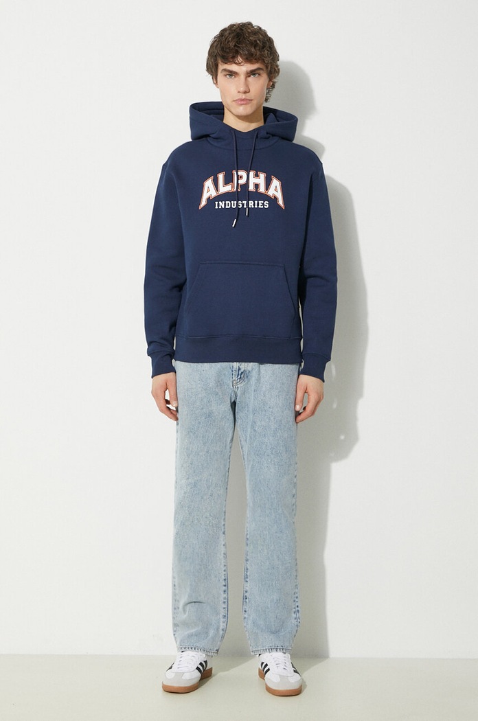 Μπλούζα Alpha Industries College Hoody 146331 σκούρο μπλε SS24