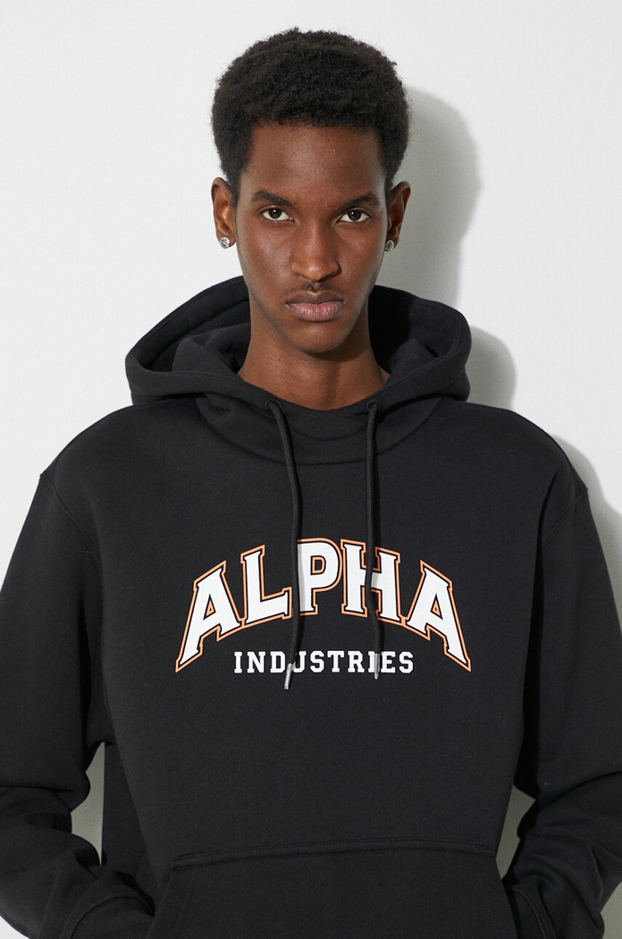 Μπλούζα Alpha Industries College Hoody 146331 μαύρο