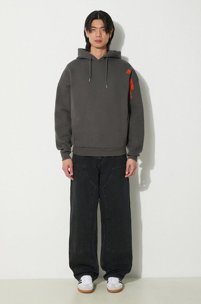 Μπλούζα Alpha Industries Flock Logo Hoody 146340. γκρί SS24