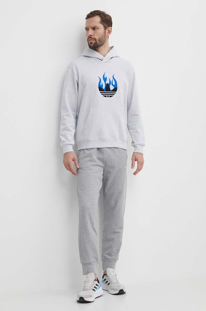 adidas Originals hanorac de bumbac IS2947 gri SS24