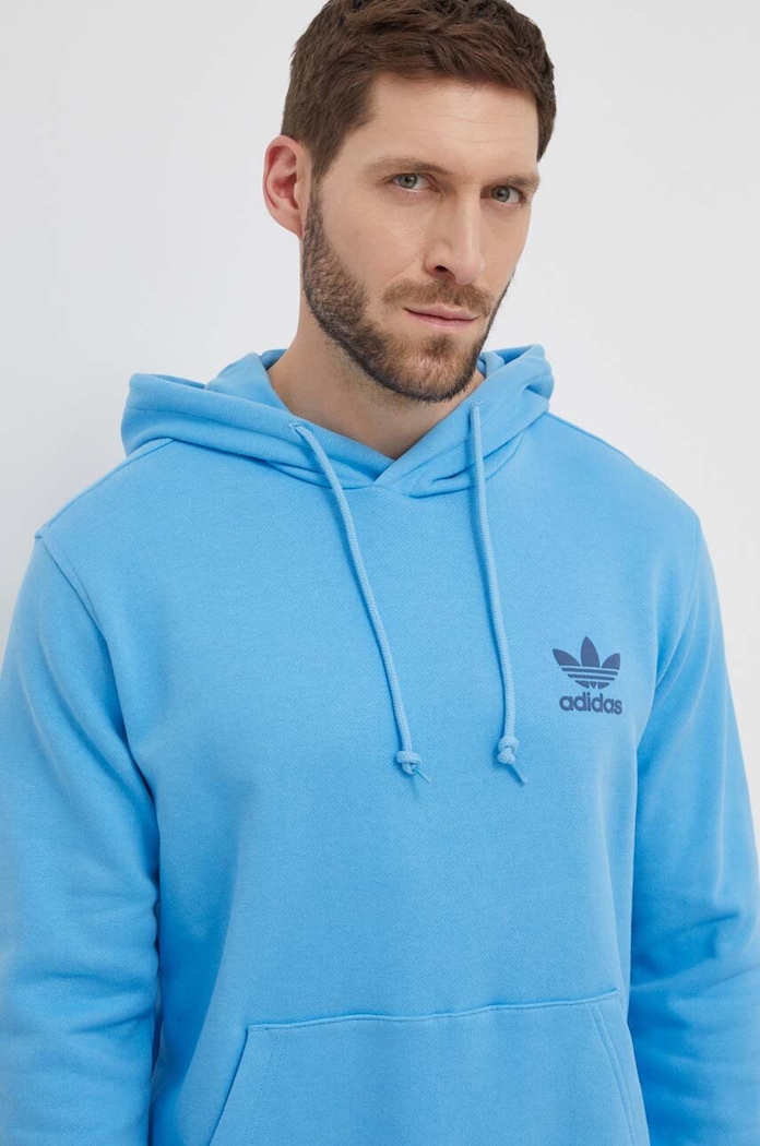 adidas Originals hanorac de bumbac print albastru IS3317