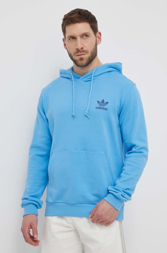 adidas Originals hanorac de bumbac albastru IS3317