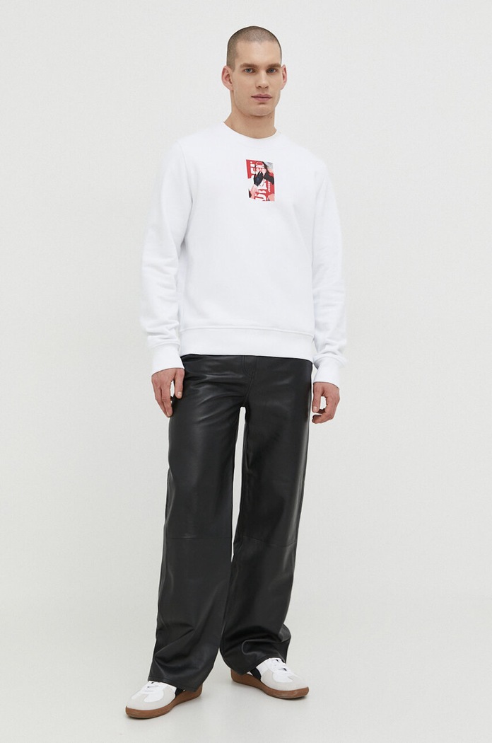 Diesel bluza bawełniana A12285.0IEAX biały SS24