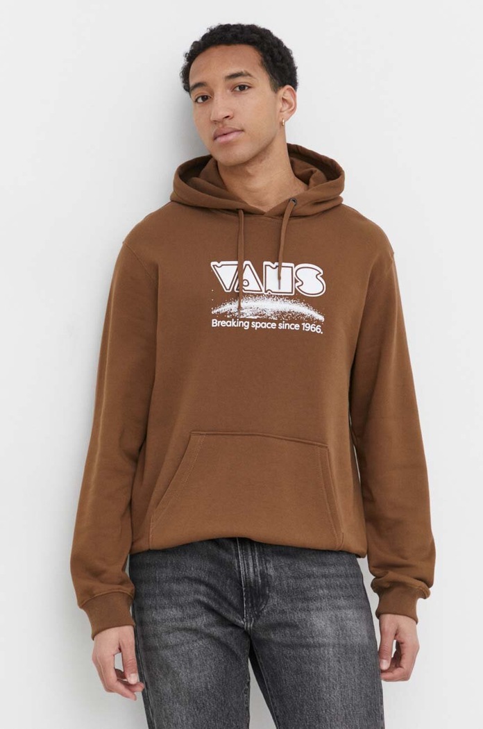 Bavlnená mikina Vans bavlna hnedá VN000GDZCR61