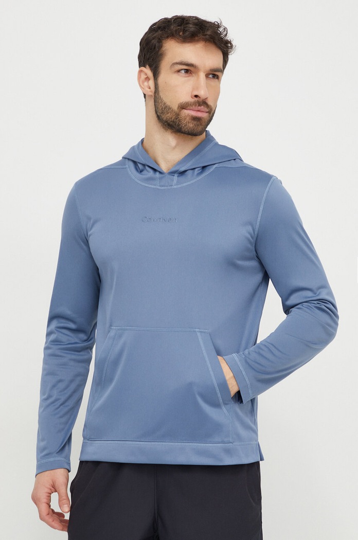 Μπλούζα Calvin Klein Performance με κουκούλα μπλε 00GMS4W328