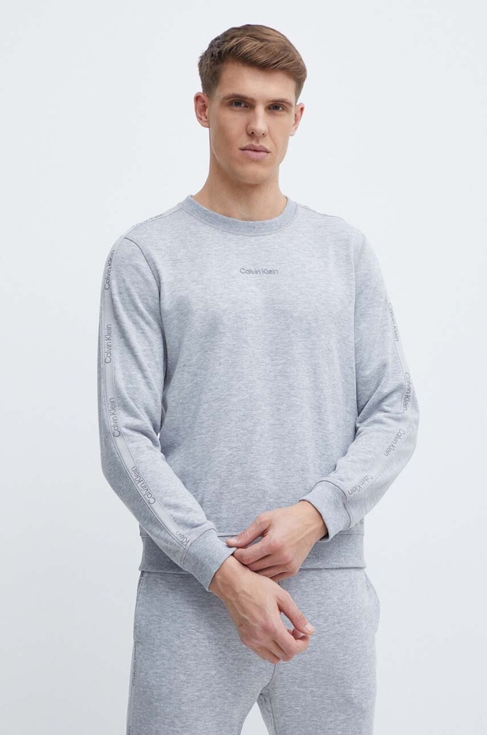 Tréningová mikina Calvin Klein Performance melanž sivá 00GMS4W337