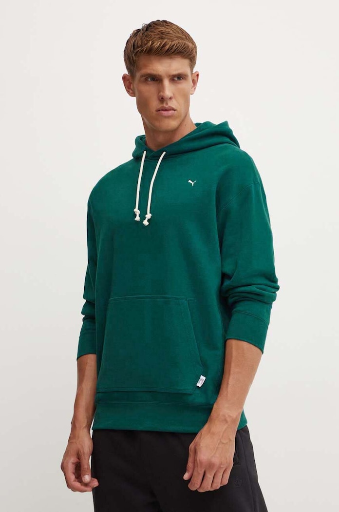Puma hanorac de bumbac MMQ melanj turcoaz 624011