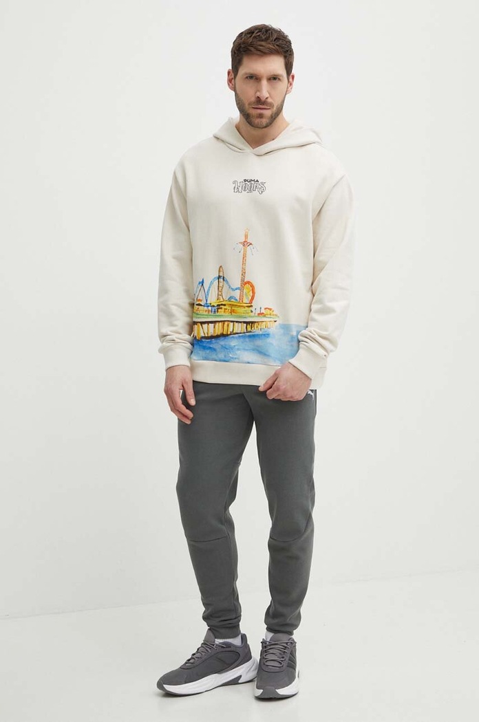 Βαμβακερή μπλούζα Puma 624735 μπεζ SS24
