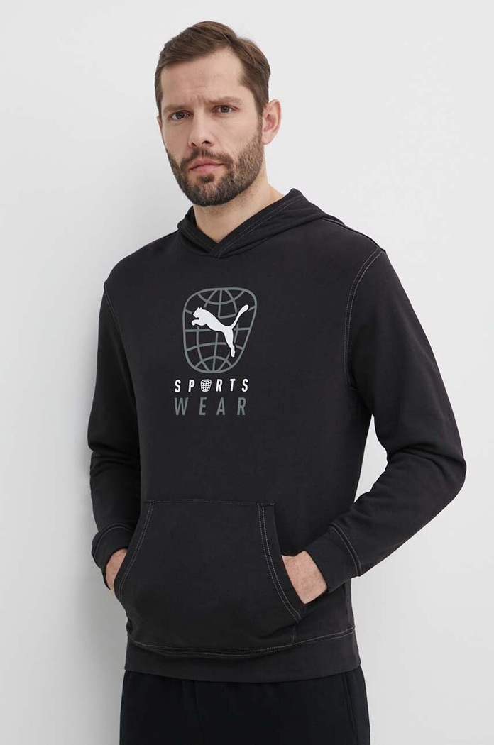 Puma bluză BETTER SPORTSWEAR print negru 679002