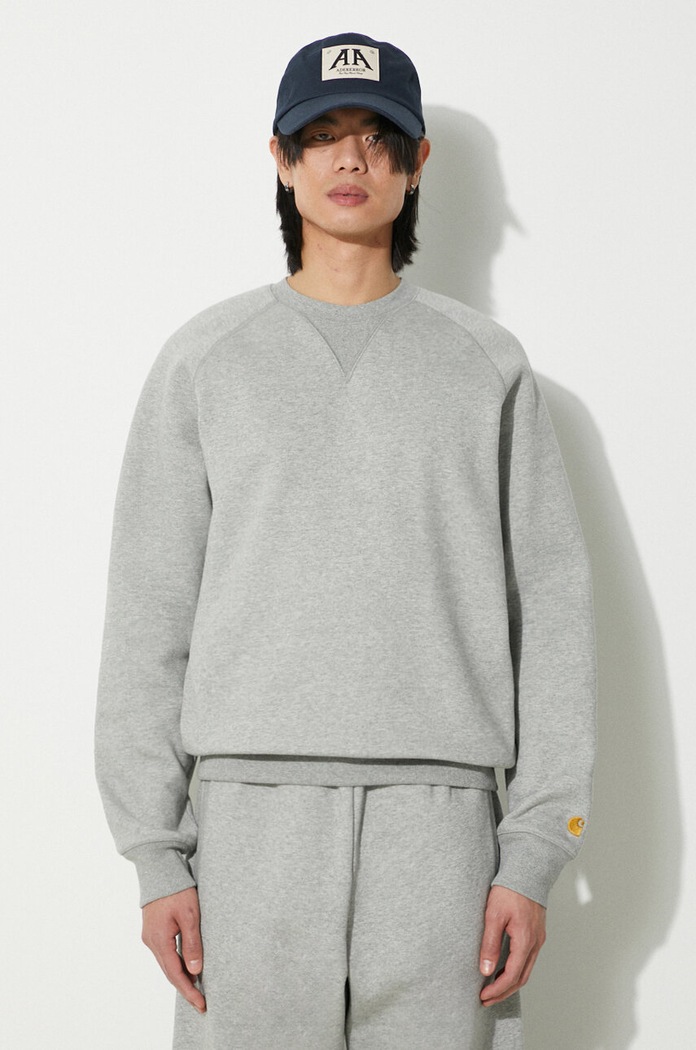 Carhartt WIP bluza Chase Sweat gładkie szary I033660.00MXX