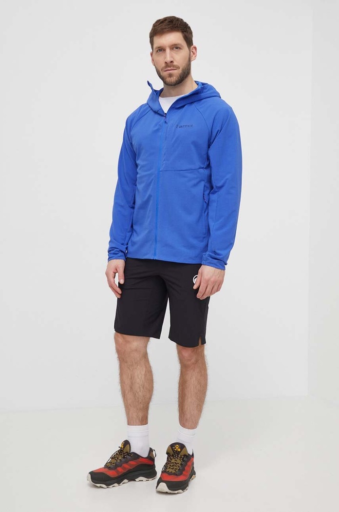 Marmot sportos pulóver Pinnacle DriClime Hoody M15385 kék SS24