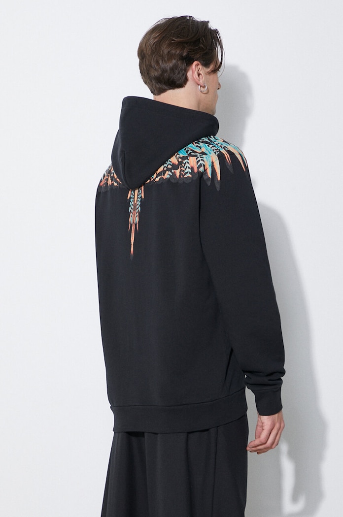 Clothing Marcelo Burlon cotton sweatshirt Grizzly Wings Regular Hoodie CMBB007S24FLE0021020 black