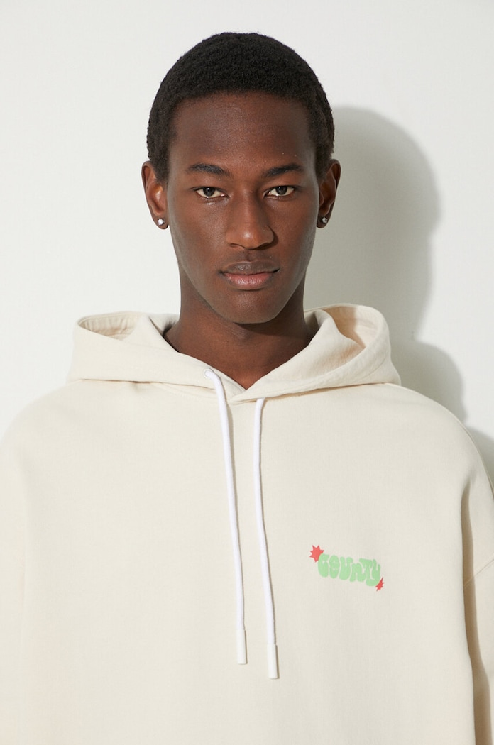 Marcelo Burlon hanorac de bumbac Solsticio Comfort Hoodie CMBB106S24FLE0060C50 bej