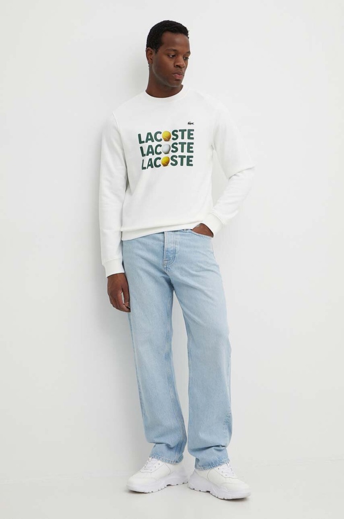 Bavlnená mikina Lacoste SH7421 béžová SS24