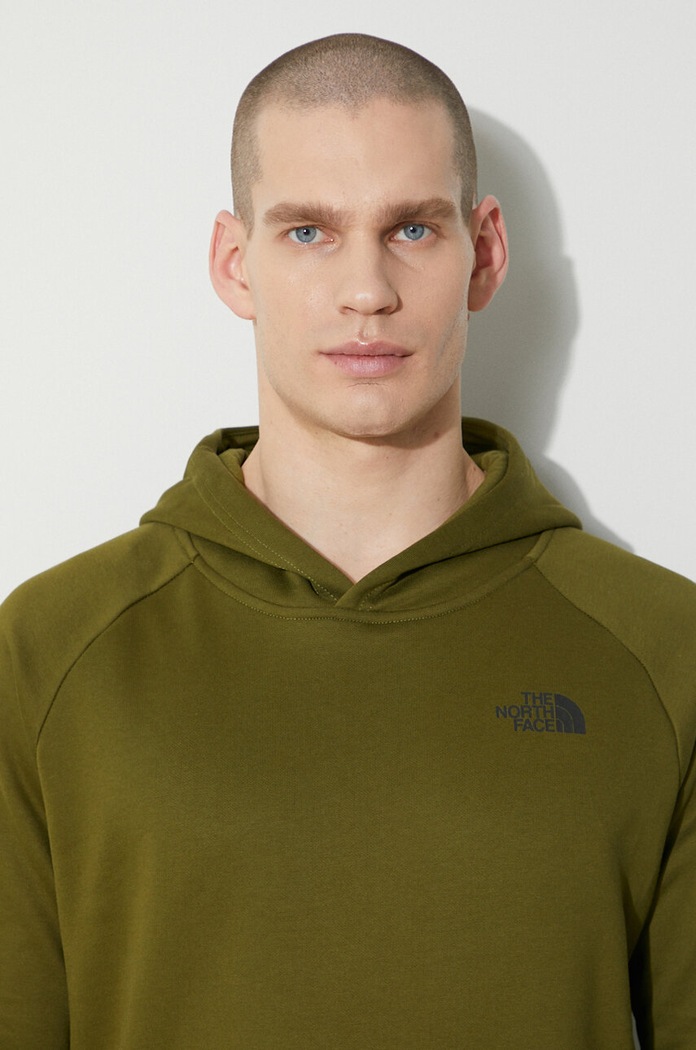 Памучен суичър The North Face M Raglan Redbox Hoodie NF0A2ZWUPIB1 зелен