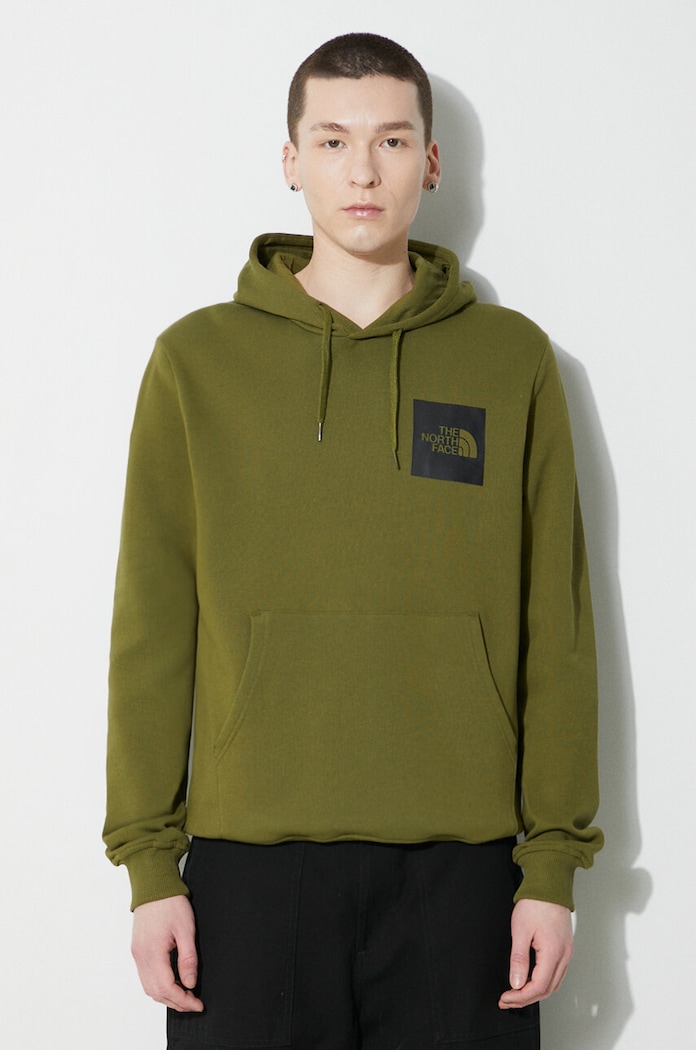 The North Face hanorac de bumbac M Fine Hoodie print verde NF0A5ICXPIB1