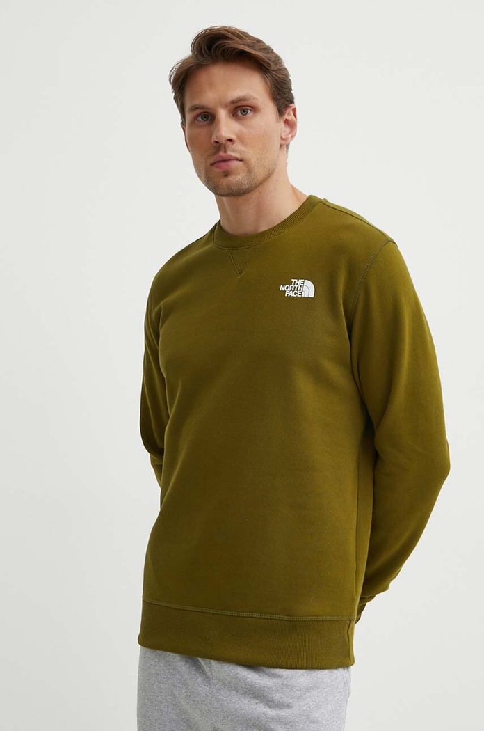 The North Face hanorac de bumbac M Simple Dome Crew print verde NF0A7X1IPIB1