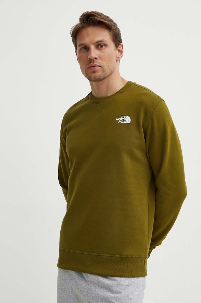 The North Face hanorac de bumbac M Simple Dome Crew print verde NF0A7X1IPIB1