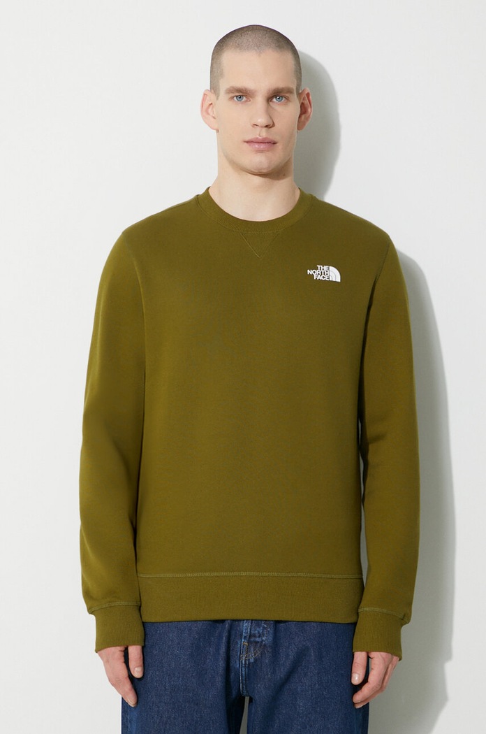 The North Face bluza bawełniana M Simple Dome Crew nadruk zielony NF0A7X1IPIB1