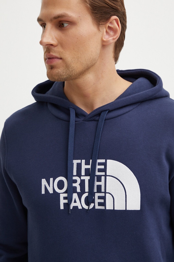 Pamučna dukserica The North Face M Drew Peak Pullover Hoodie mornarsko plava NF00AHJY8K21