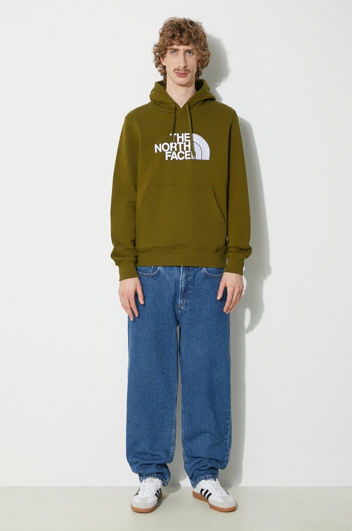 Bavlnená mikina The North Face M Drew Peak Pullover Hoodie NF00AHJYPIB1 zelená SS24