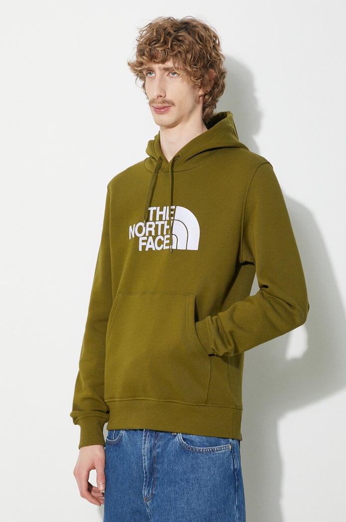 Bavlnená mikina The North Face M Drew Peak Pullover Hoodie zelená NF00AHJYPIB1