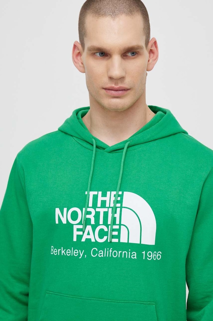 Bombažen pulover The North Face M Berkeley California Hoodie Potisk zelena NF0A55GFPO81