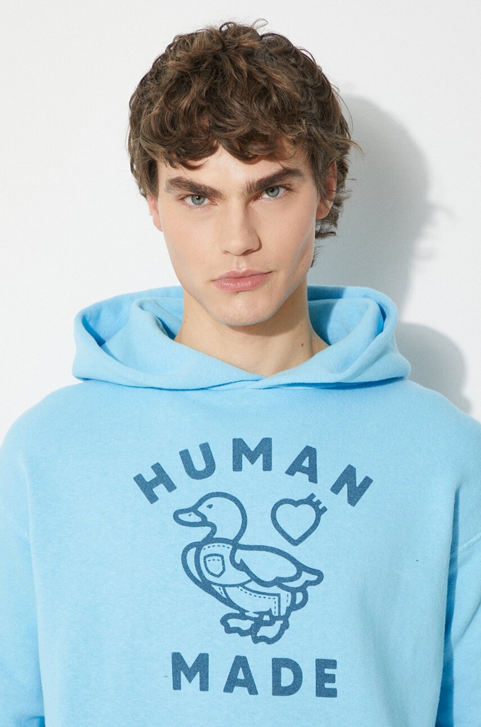 Памучен суичър Human Made Tsuriami Hoodie HM27CS028 син