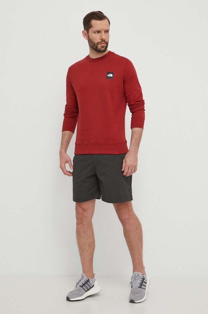 Bavlnená mikina The North Face NF0A87EBPOJ1 červená SS24