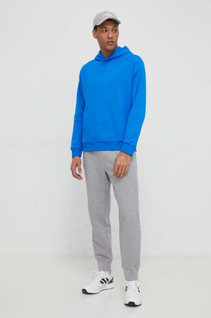 New Balance pamut melegítőfelső MT41534BUL kék SS24