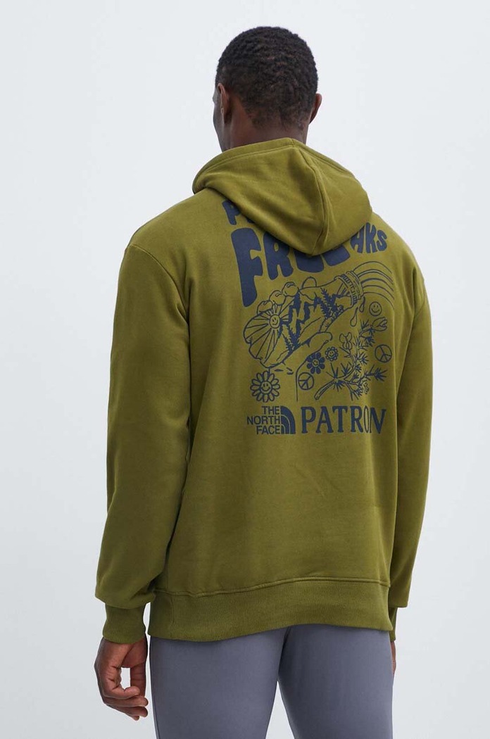 Βαμβακερή μπλούζα The North Face στάμπα πράσινο NF0A87DVPIB1