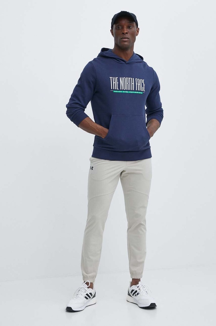 Βαμβακερή μπλούζα The North Face NF0A87E58K21 σκούρο μπλε SS24