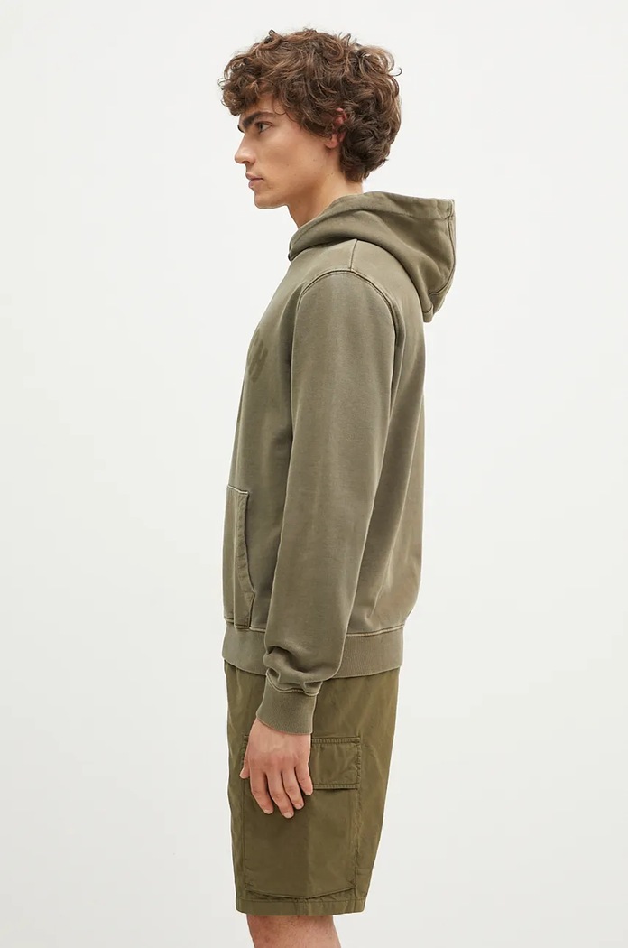 Woolrich felpa in cotone Garment Dyed Logo Hoodie CFWOSW0220MRUT3686 verde SS24