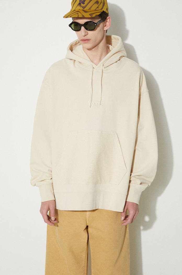 Vans felpa in cotone Premium Standards Baggy Fleece Po LX semplice beige VN000GVSCHW1