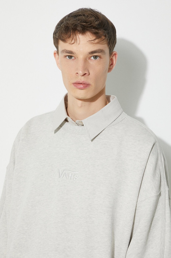 Vans pamut melegítőfelső Premium Standards Crew Fleece LX bézs VN000GBWRKZ1
