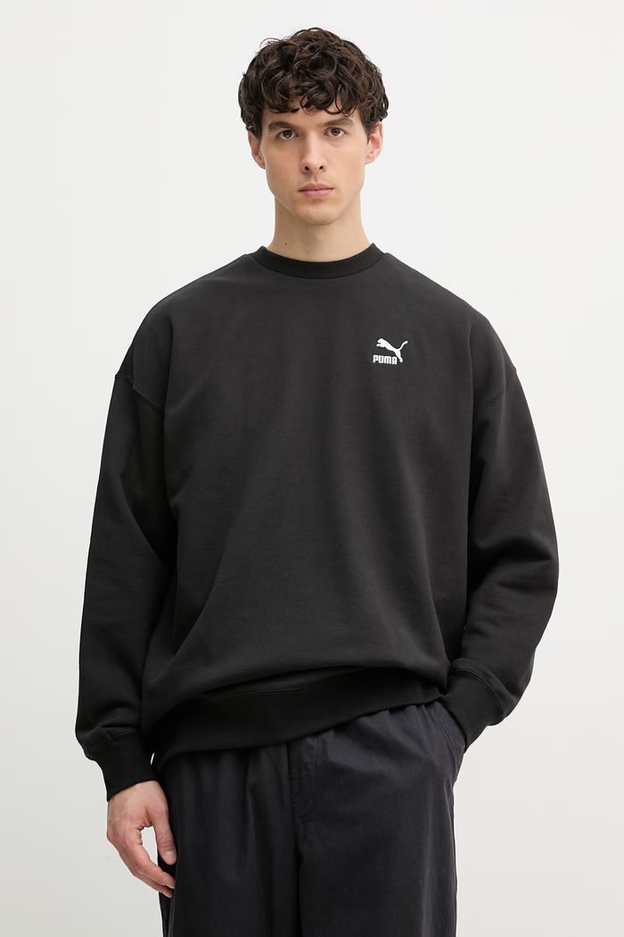 Puma mikina pánská bavlněná BETTER CLASSICS bez kapuce černá 624244